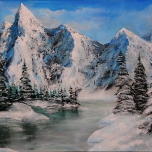 TR LA Au pied de la rivière gelée 36X24po